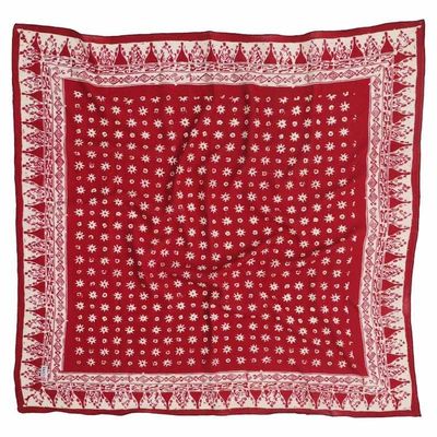 Alternate image for Hand Dyed Batik Bandana, 100% Soft Cotton, Celebrations, Red