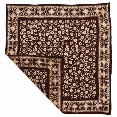 Alternate image for Hand Dyed Batik Bandana, 100% Soft Cotton, Java Petals, Brown, Mocha