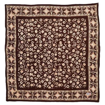 Alternate image for Hand Dyed Batik Bandana, 100% Soft Cotton, Java Petals, Brown, Mocha