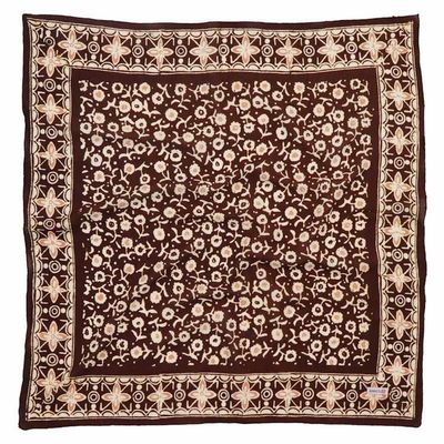 Alternate image for Hand Dyed Batik Bandana, 100% Soft Cotton, Java Petals, Brown, Mocha