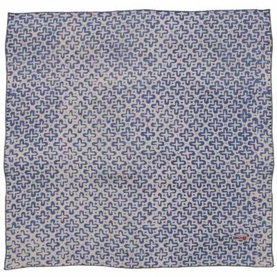 Alternate image for Indigo Botanically Dyed Batik Bandana, Natural Dye, Indigo Cross, Blue