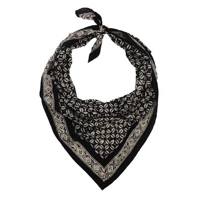 Alternate image for Large 39 Hand Dyed Batik Bandana, 100% Soft Cotton, Horn Beetle, Black White