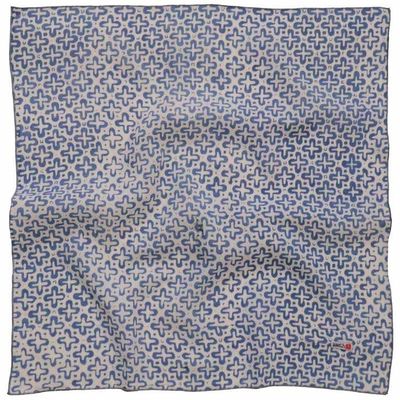 Alternate image for Indigo Botanically Dyed Batik Bandana, Natural Dye, Indigo Cross, Blue