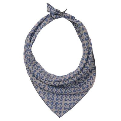 Alternate image for Indigo Botanically Dyed Batik Bandana, Natural Dye, Indigo Cross, Blue