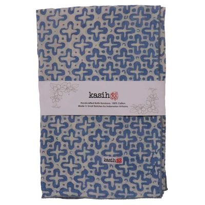 Alternate image for Indigo Botanically Dyed Batik Bandana, Natural Dye, Indigo Cross, Blue