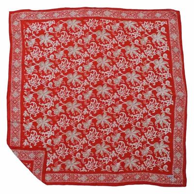 Alternate image for Large 39 Hand Dyed Batik Bandana, 100% Soft Cotton, Fiery Flora