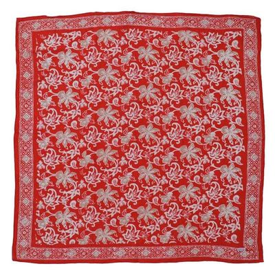 Alternate image for Large 39 Hand Dyed Batik Bandana, 100% Soft Cotton, Fiery Flora