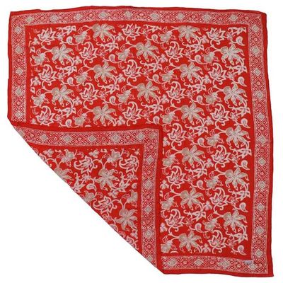 Alternate image for Large 39 Hand Dyed Batik Bandana, 100% Soft Cotton, Fiery Flora