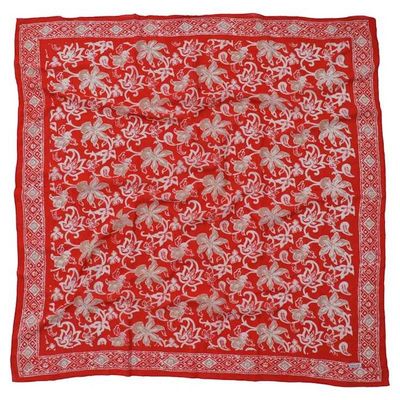 Alternate image for Large 39 Hand Dyed Batik Bandana, 100% Soft Cotton, Fiery Flora