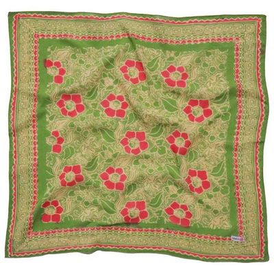 Alternate image for Hand Dyed Batik Bandana, 100% Soft Cotton, Sunset Sky in Green