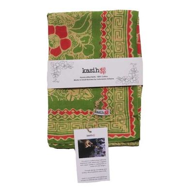 Alternate image for Hand Dyed Batik Bandana, 100% Soft Cotton, Sunset Sky in Green