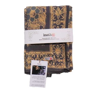 Alternate image for Large 39 Hand Dyed Batik Bandana, 100% Soft Cotton, Spotted Flowers