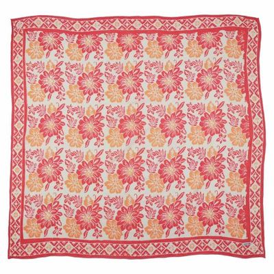 Alternate image for Large 39 Hand Dyed Batik Bandana, 100% Soft Cotton, Pink Bloom