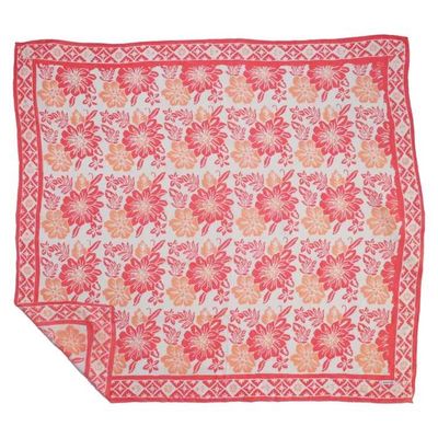 Alternate image for Large 39 Hand Dyed Batik Bandana, 100% Soft Cotton, Pink Bloom