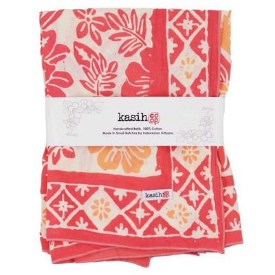 Alternate image for Large 39 Hand Dyed Batik Bandana, 100% Soft Cotton, Pink Bloom