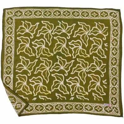 Alternate image for Hand Dyed Batik Bandana, 100% Soft Cotton, Jade Jungle in Olive