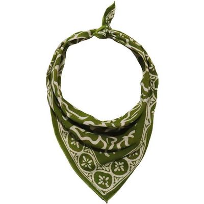 Alternate image for Hand Dyed Batik Bandana, 100% Soft Cotton, Jade Jungle in Olive