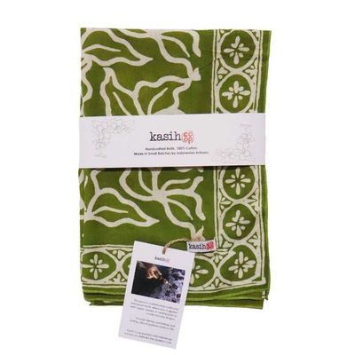 Alternate image for Hand Dyed Batik Bandana, 100% Soft Cotton, Jade Jungle in Olive