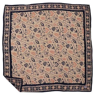Alternate image for Large 39 Hand Dyed Batik Bandana, 100% Soft Cotton, Cream Blue, Woven Meadow,