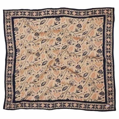Alternate image for Large 39 Hand Dyed Batik Bandana, 100% Soft Cotton, Cream Blue, Woven Meadow,