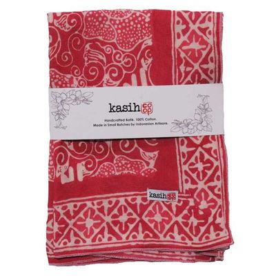 Alternate image for Large 39 Hand Dyed Batik Bandana, 100% Soft Cotton, Giant Padma in pink