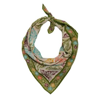 Alternate image for Large 39 Hand Dyed Batik Bandana, 100% Soft Cotton, Tropical Trapestry
