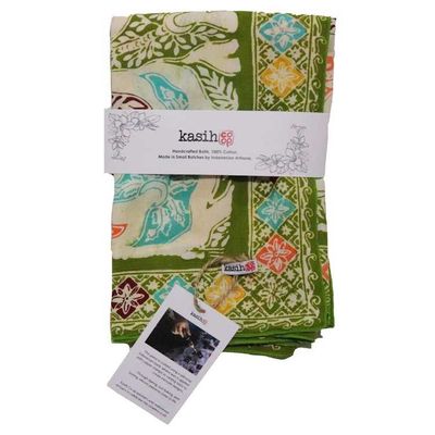 Alternate image for Large 39 Hand Dyed Batik Bandana, 100% Soft Cotton, Tropical Trapestry