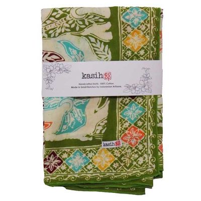 Alternate image for Large 39 Hand Dyed Batik Bandana, 100% Soft Cotton, Tropical Trapestry