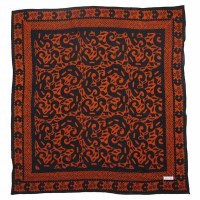 Alternate image for Hand Dyed Batik Bandana, 100% Soft Cotton, Panther Paws, Black, Brown, Orange