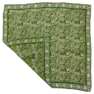 Alternate image for Large 39 Hand Dyed Batik Bandana, 100% Soft Cotton, Green Serenity