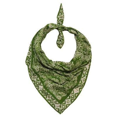 Alternate image for Large 39 Hand Dyed Batik Bandana, 100% Soft Cotton, Green Serenity