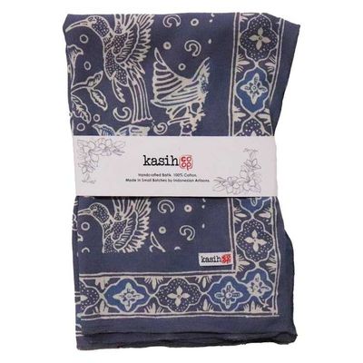 Alternate image for Hand Dyed Batik Bandana, 100% Soft Cotton, Bird Song (BAN0227-4)