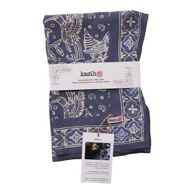 Alternate image for Hand Dyed Batik Bandana, 100% Soft Cotton, Bird Song (BAN0227-4)