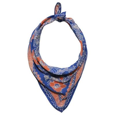 Alternate image for Hand Dyed Batik Bandana, 100% Soft Cotton, Sunset Sky, Blue, Orange
