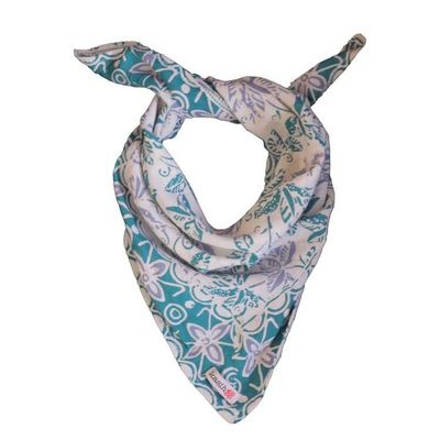 Alternate image for Hand Dyed Batik Bandana Blue, Hand Dyed Hair Scarf Tie, 100% Cotton