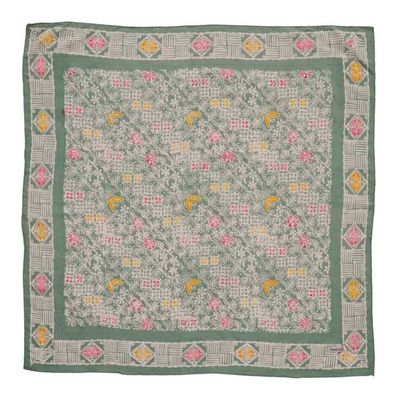 Image for Hand Dyed Batik Bandana, 100% Soft Cotton, Pastel Haven, Green, Lime Cream