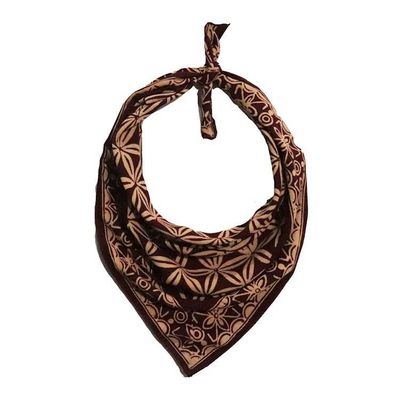 Alternate image for Batik Bandana Auburn Geometric, Hand-dyed handmade batik, hand-drawn hair cover scarf