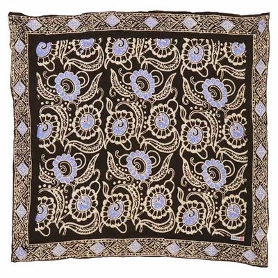 Image for Batik Bandana, Soft Lightweight Cotton, Dream Delight, Brown & Blue