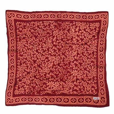 Alternate image for Hand Dyed Batik Bandana, 100% Soft Cotton, Red Loop Pattern, Burgundy