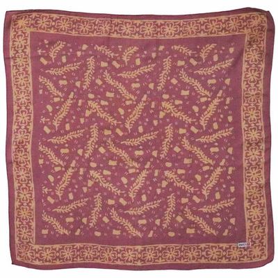 Image for Batik Bandana, Pink Lilac Cream Lightweight 100% cotton, hand dyed hand printed, wax and dye method, light purple, lavender