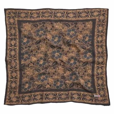 Alternate image for Hand Dyed Batik Bandana Spotted Flower, Grey, Blue, Hair Cover Scarf, Cotton