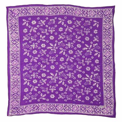 Alternate image for Hand Dyed Batik Bandana, 100% Soft Cotton, Berry Sprig, Purple, Lilac, Kasih Co-op
