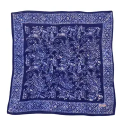 Image for Hand Dyed Batik Bandana, Soft Lightweight Cotton, Black & Dark Blue Wings