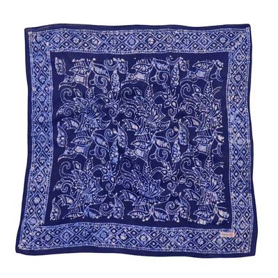 Alternate image for Hand Dyed Batik Bandana, Soft Lightweight Cotton, Black & Dark Blue Wings