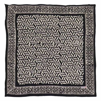 Alternate image for Hand Dyed Batik Bandana, 100% Soft Cotton, Onyx Pinwheel, Black, White, Mens Bandana, Kasih Co-op