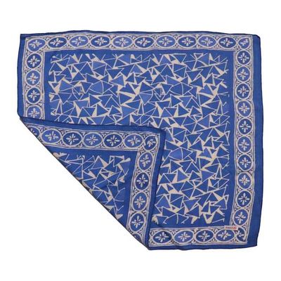 Alternate image for Hand Dyed Batik Bandana, 100% Soft Cotton, Ocean Prism, Blue, White