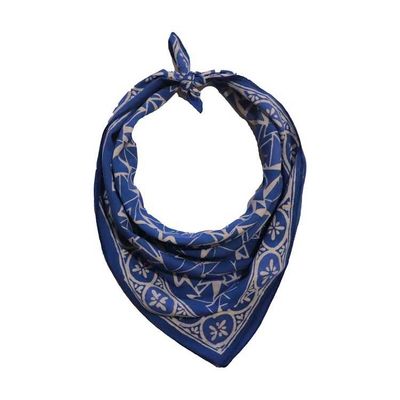 Alternate image for Hand Dyed Batik Bandana, 100% Soft Cotton, Ocean Prism, Blue, White