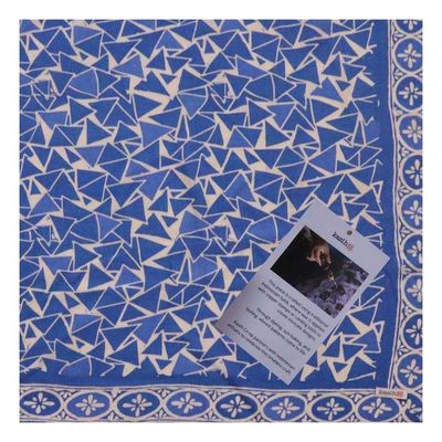 Alternate image for Hand Dyed Batik Bandana, 100% Soft Cotton, Ocean Prism, Blue, White