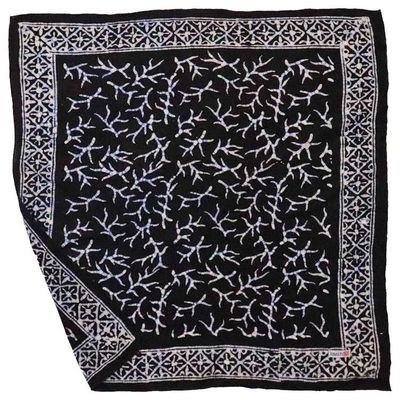 Alternate image for Hand Dyed Batik Bandana, 100% Soft Cotton, Mark, Black, White