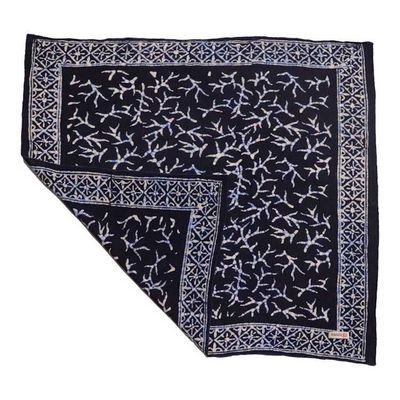 Alternate image for Hand Dyed Batik Bandana, 100% Soft Cotton, Mark, Black, White